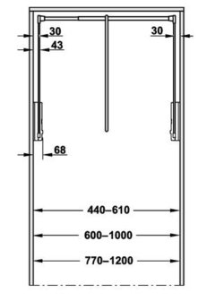 Garderobelift 600-1000mm (10kg)